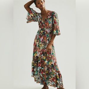 Anthropologie Farm Rio Fiesta Wrap Dress Maxi